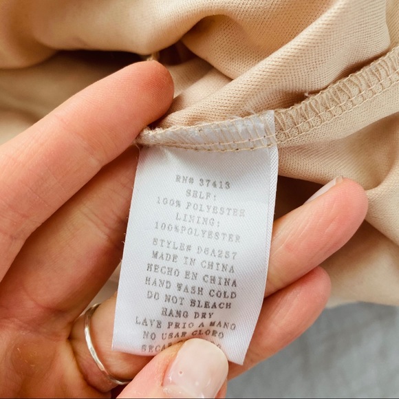 Cream Nude Lace Crochet Sleeveless Dress | L - Picture 8 of 8